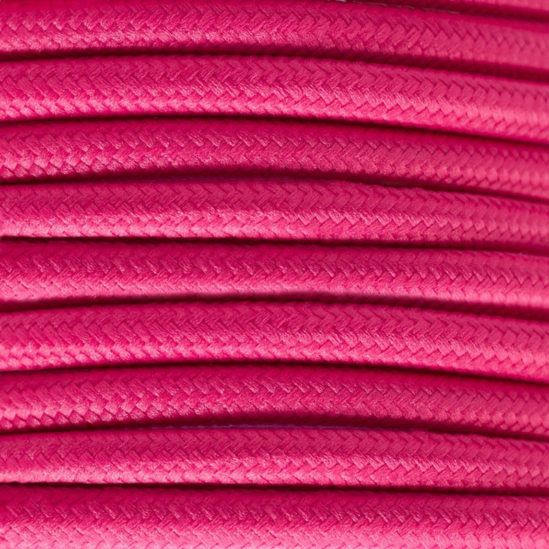 Cable decorativo textil a metros homologado color fucsia