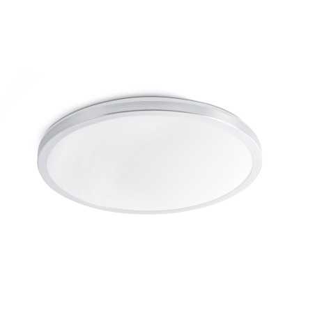 Lámpara techo aluminio LED integrado acero cepillado HOUSSEN