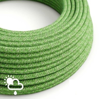 Cable textil decorativo para exteriores color verde