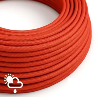 Cable textil decorativo para exteriores color rojo