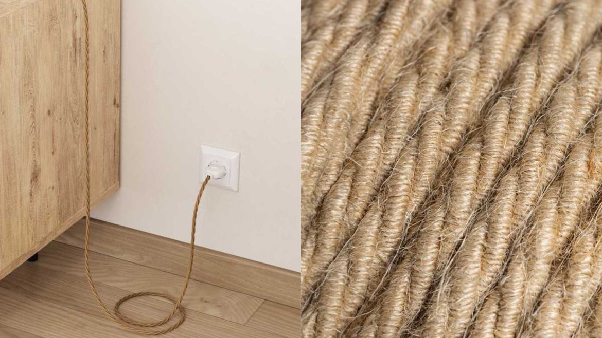 Cables decorativos textiles para crear lámparas