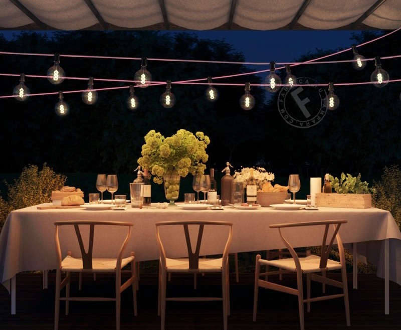Guirnaldas a medida con cable exterior textil de colores